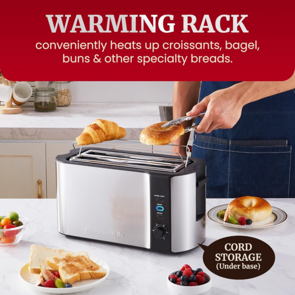 Elite Gourmet ECT-3100 Long Slot 4 Slice Toaster - Image 6
