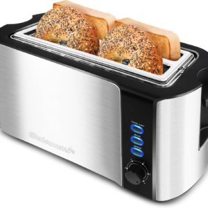 Elite Gourmet ECT-3100 Long Slot 4 Slice Toaster