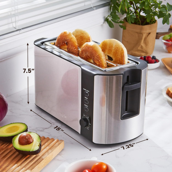 Elite Gourmet ECT-3100 Long Slot 4 Slice Toaster - Image 3