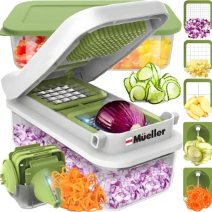 Mueller 8-in-1 Veggie Chopper & Slicer with Container